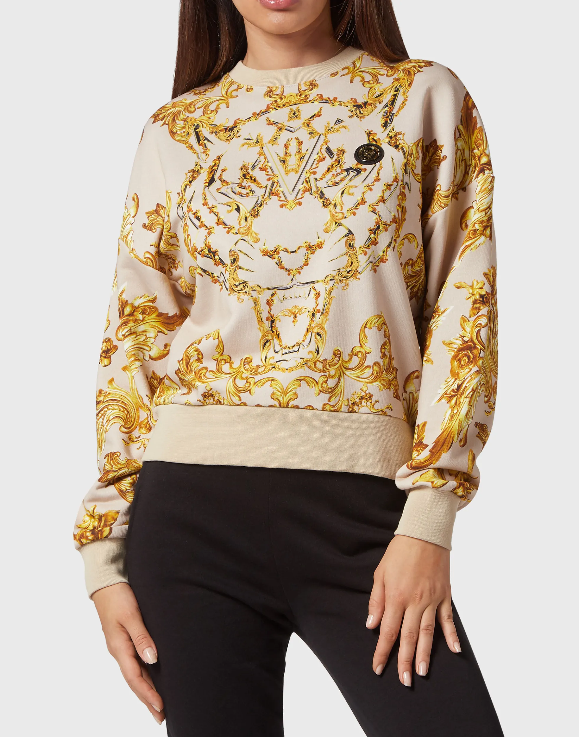 Women Plein Sport Cropped Sweatshirt Ls Baroque