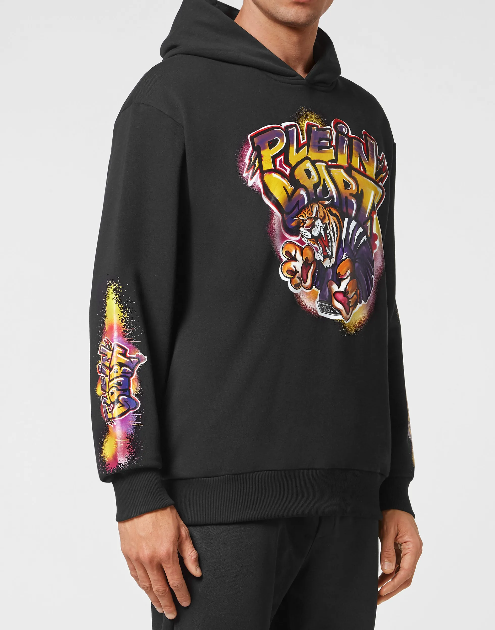 Men Plein Sport Hoodie Sweatshirt Graffiti Tiger