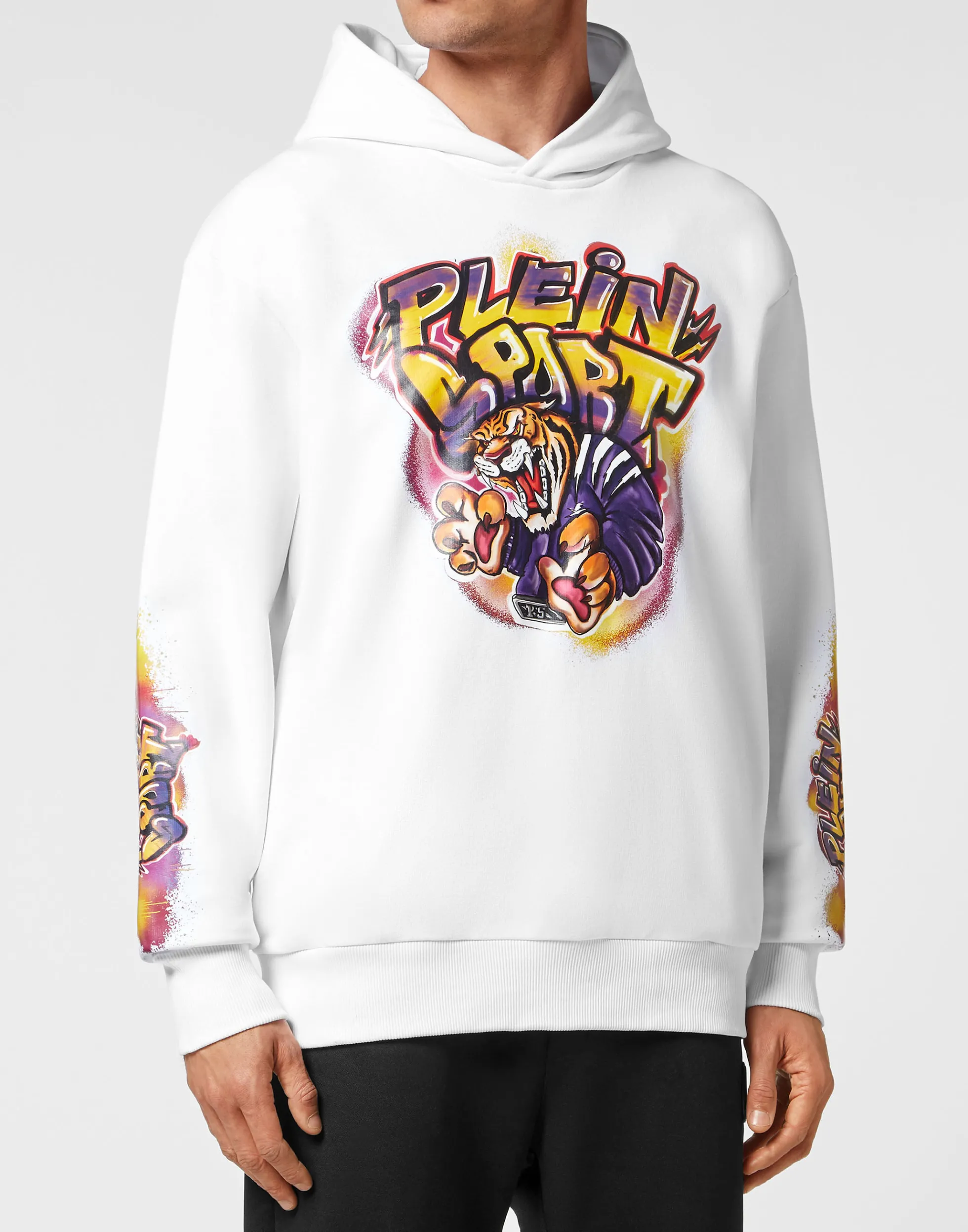 Men Plein Sport Hoodie Sweatshirt Graffiti Tiger