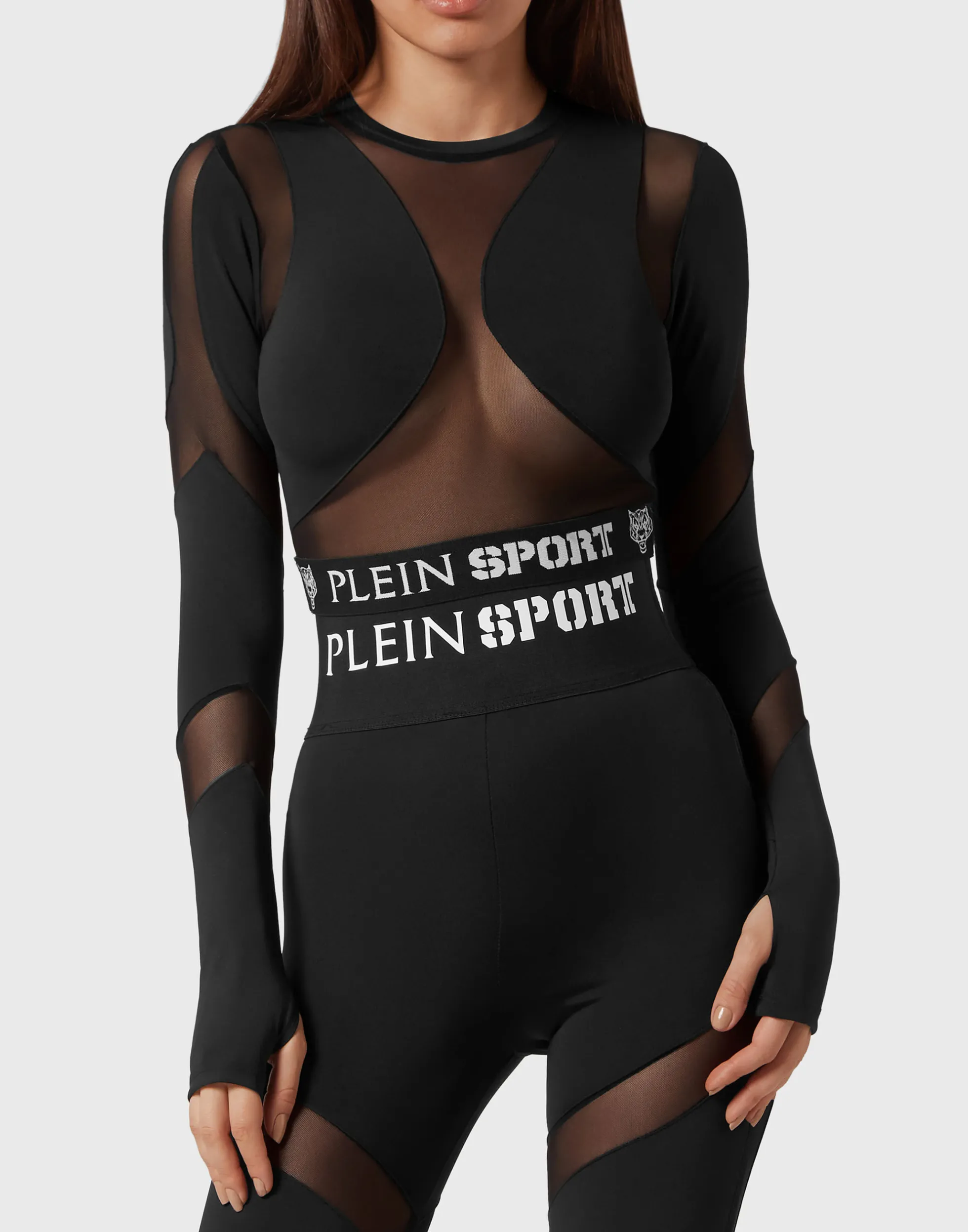 Women Plein Sport Jogging Crop Top Ls