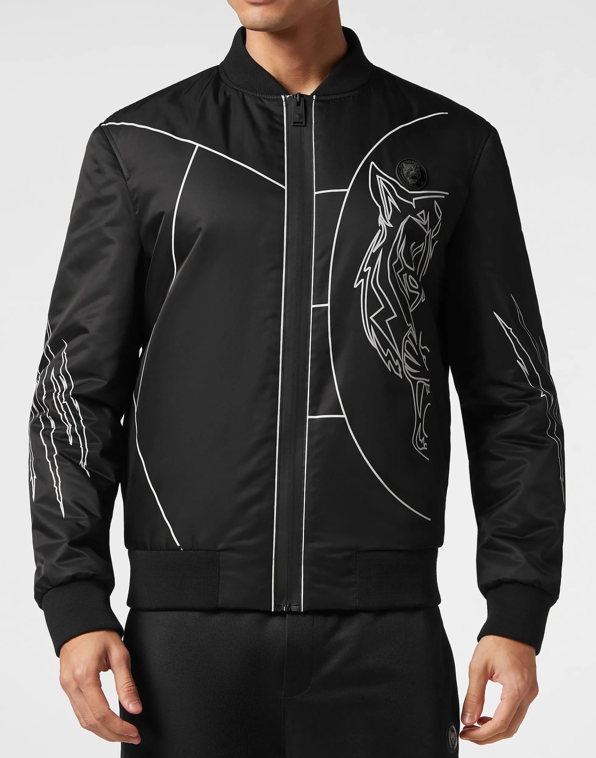 Men Plein Sport Nylon Bomber Tiger Court Edition