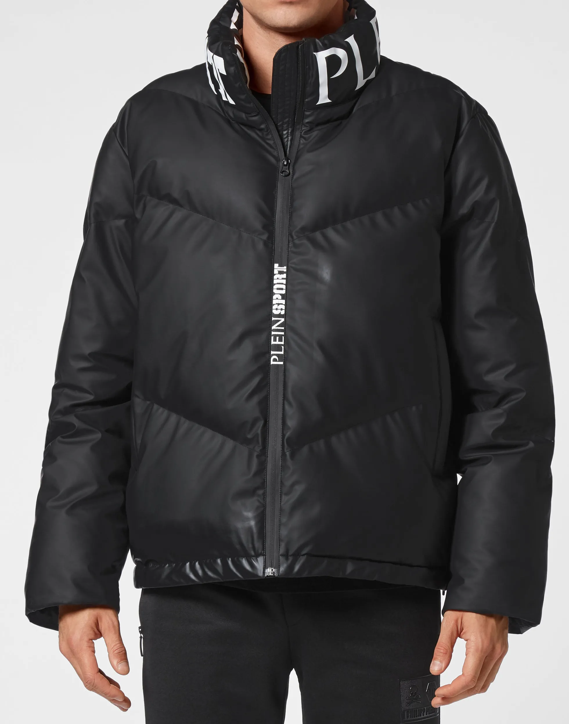 Men Plein Sport Nylon Down Jacket Tiger