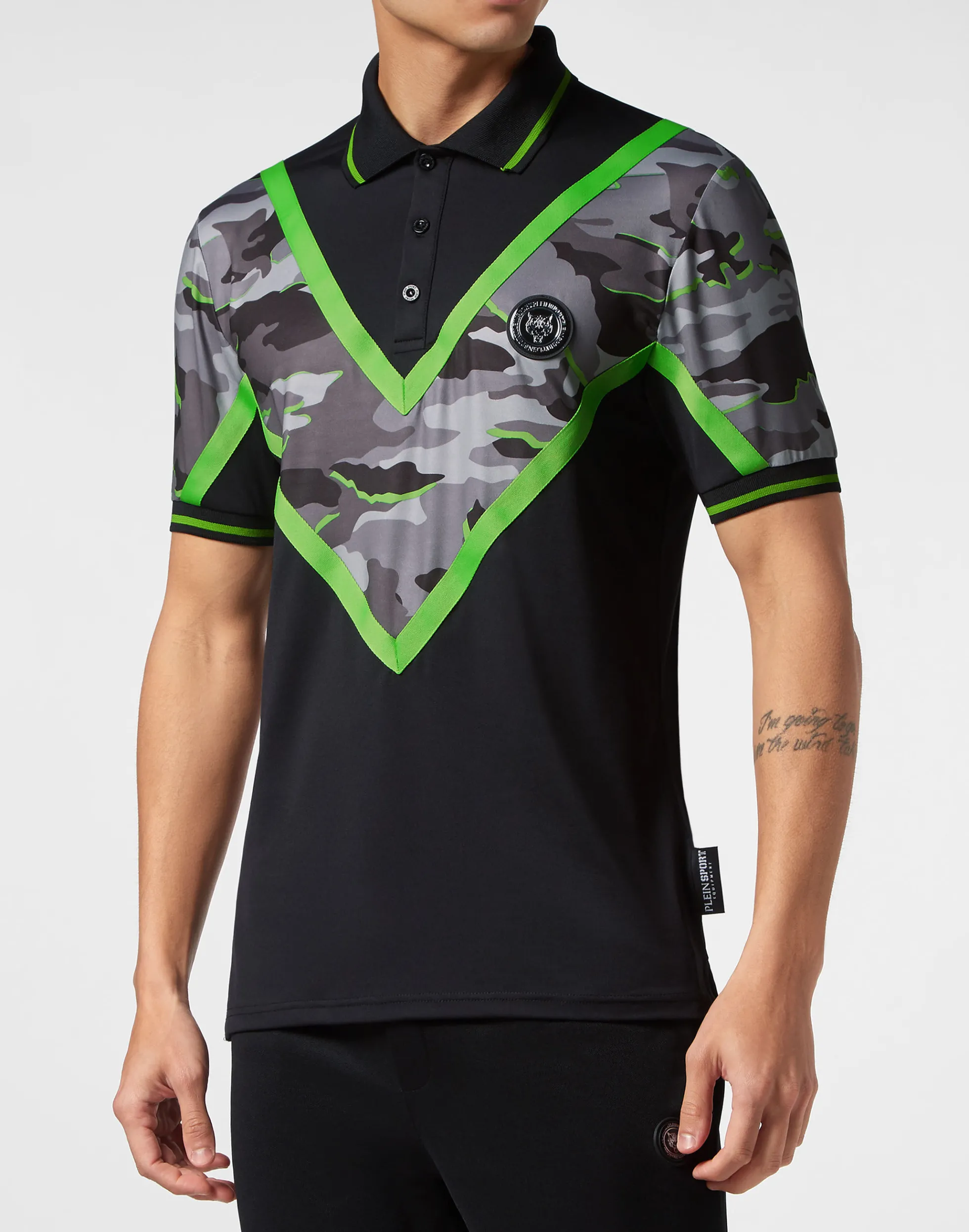 Men Plein Sport Polo Ss Neon Amazon Edition (Camouflage)