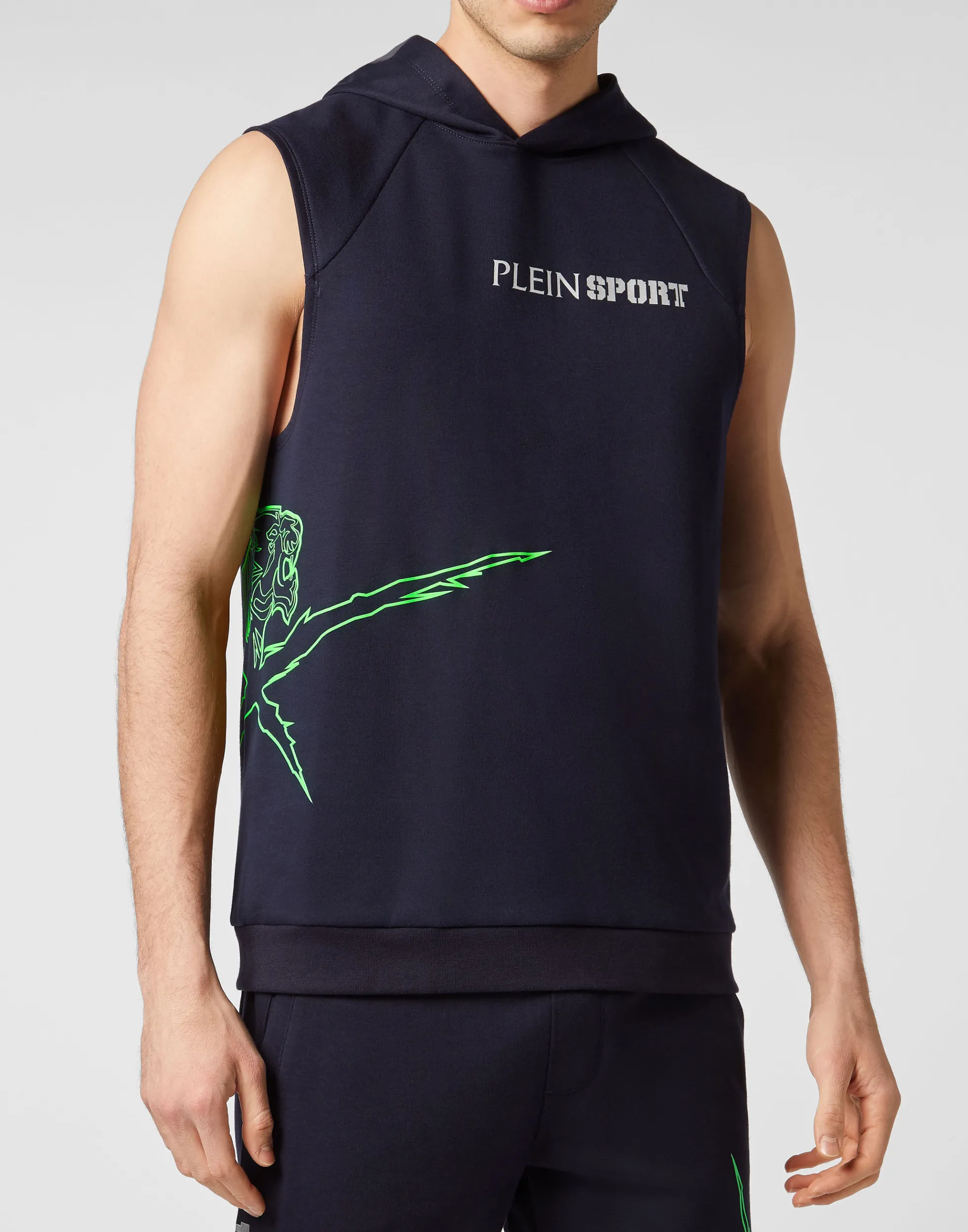 Men Plein Sport Sleeveless Hoodie Sweatshirt