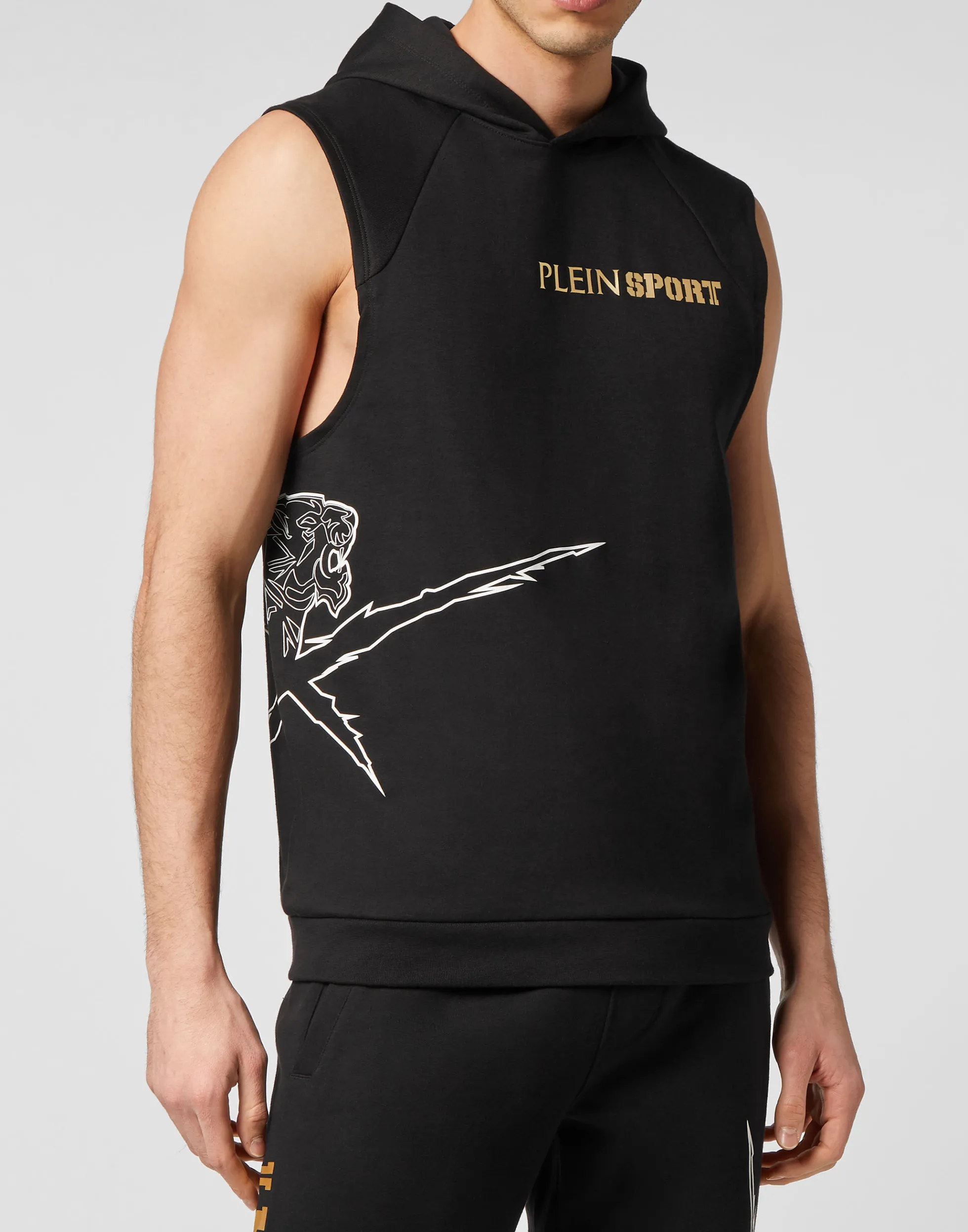 Men Plein Sport Sleeveless Hoodie Sweatshirt