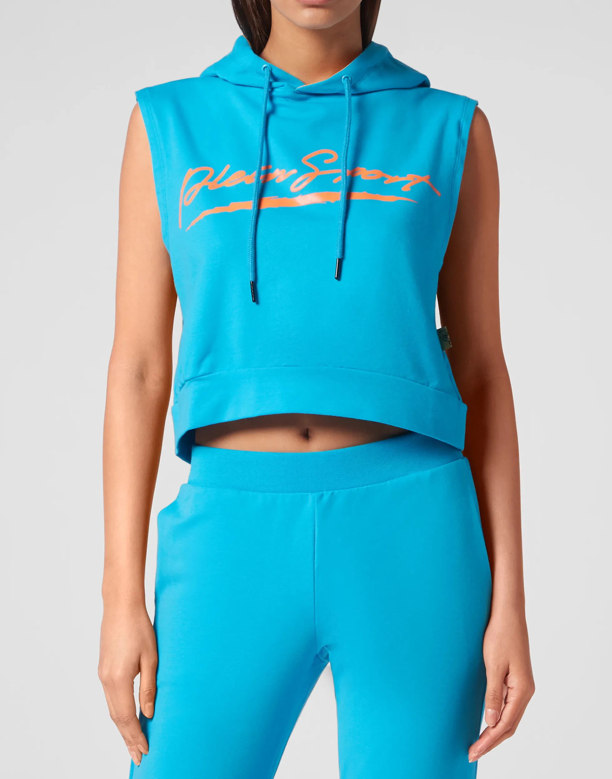 Women Plein Sport Sleeveless Hoodie Sweatshirt