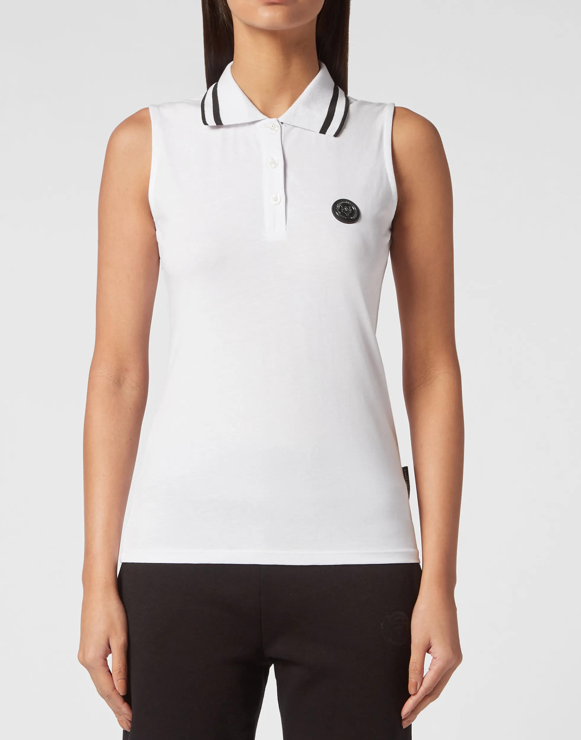 Women Plein Sport Sleeveless Polo Shirt