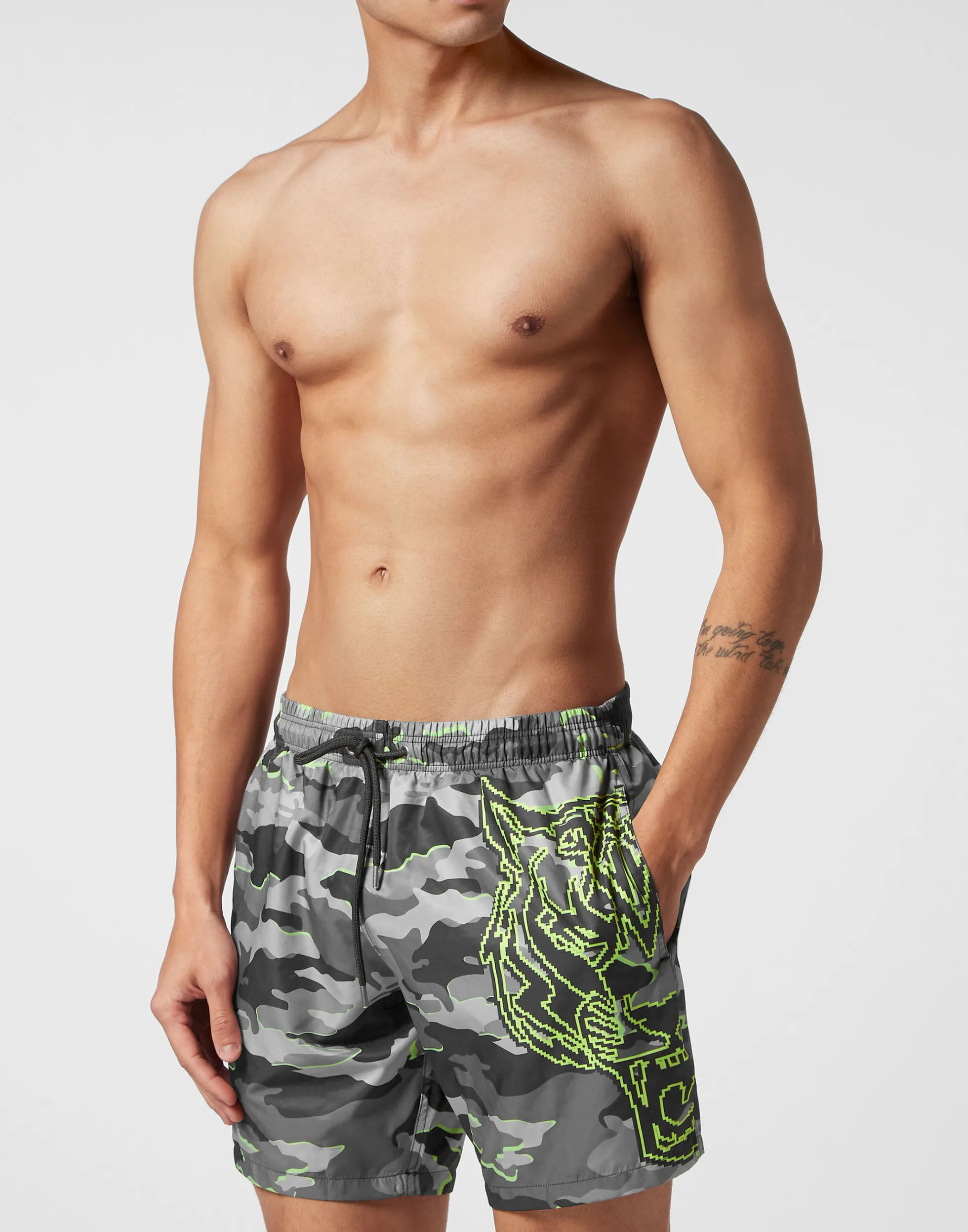 Men Plein Sport Swim-Trunks Neon Amazon Edition (Camouflage)