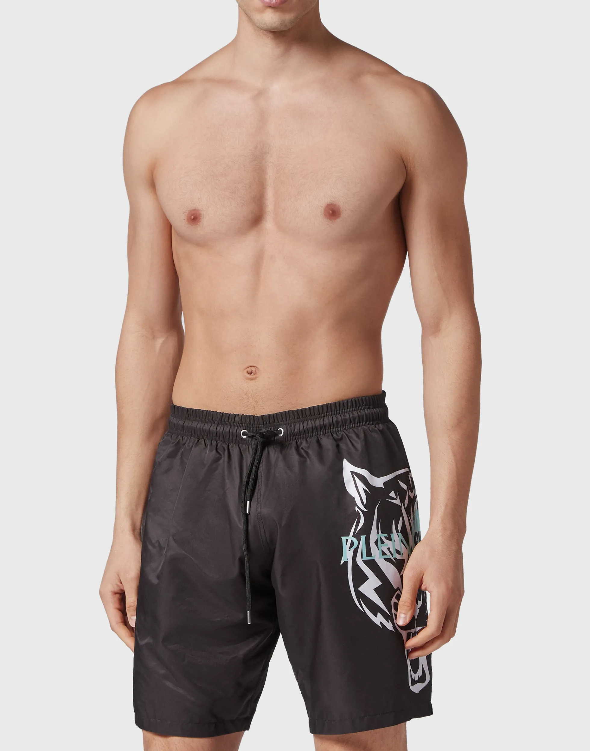 Men Plein Sport Swim-Trunks Tiger