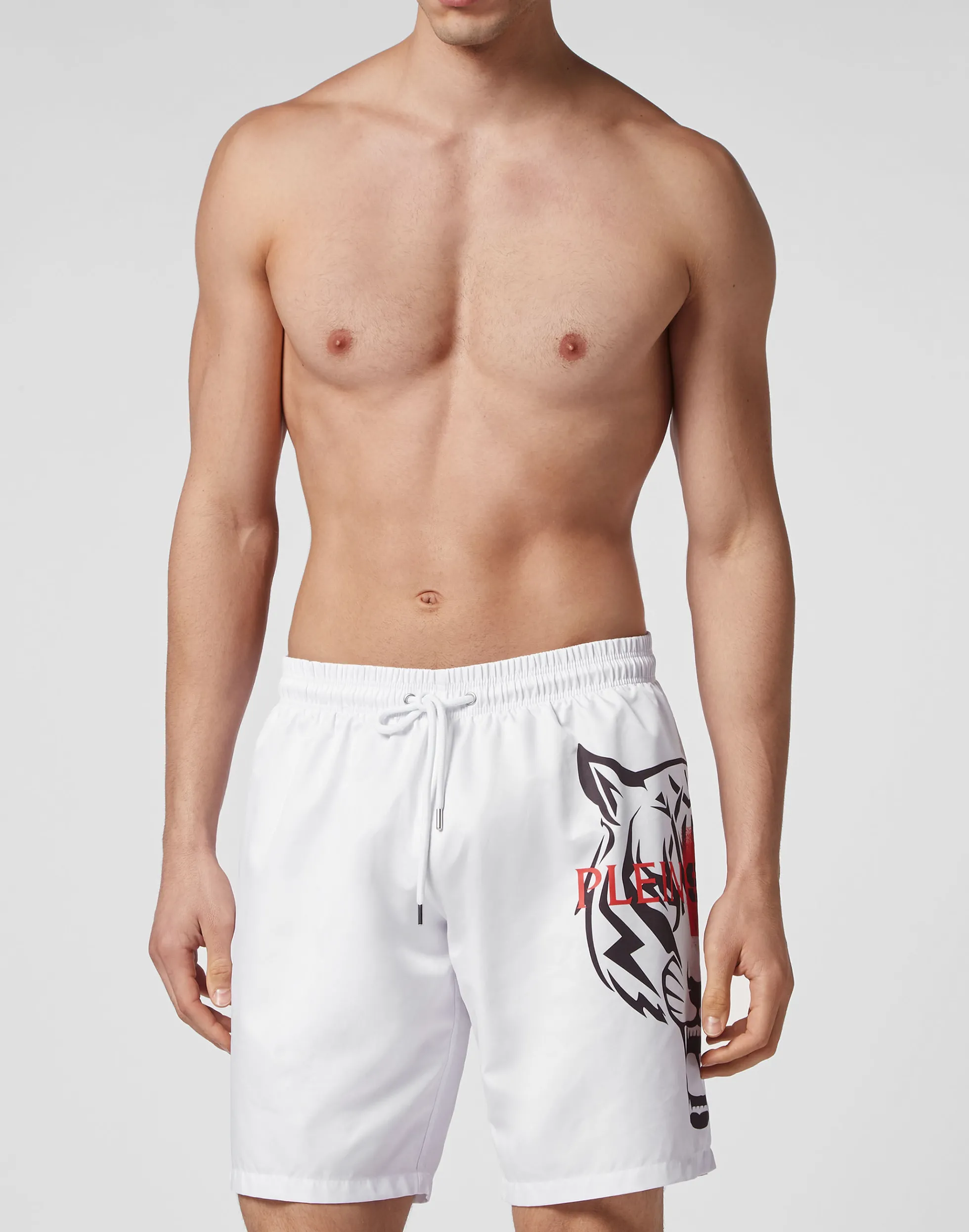 Men Plein Sport Swim-Trunks Tiger