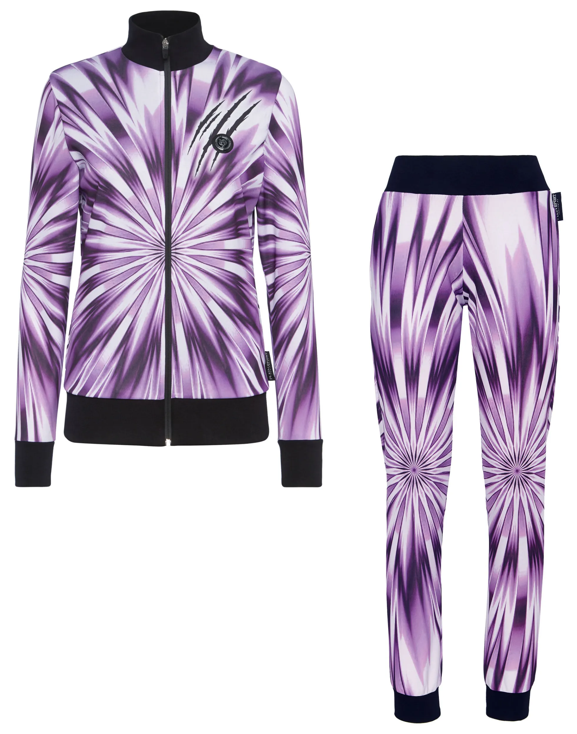 Women Plein Sport Tie-Dye Jogging Tracksuit: Top/Trousers Scratch