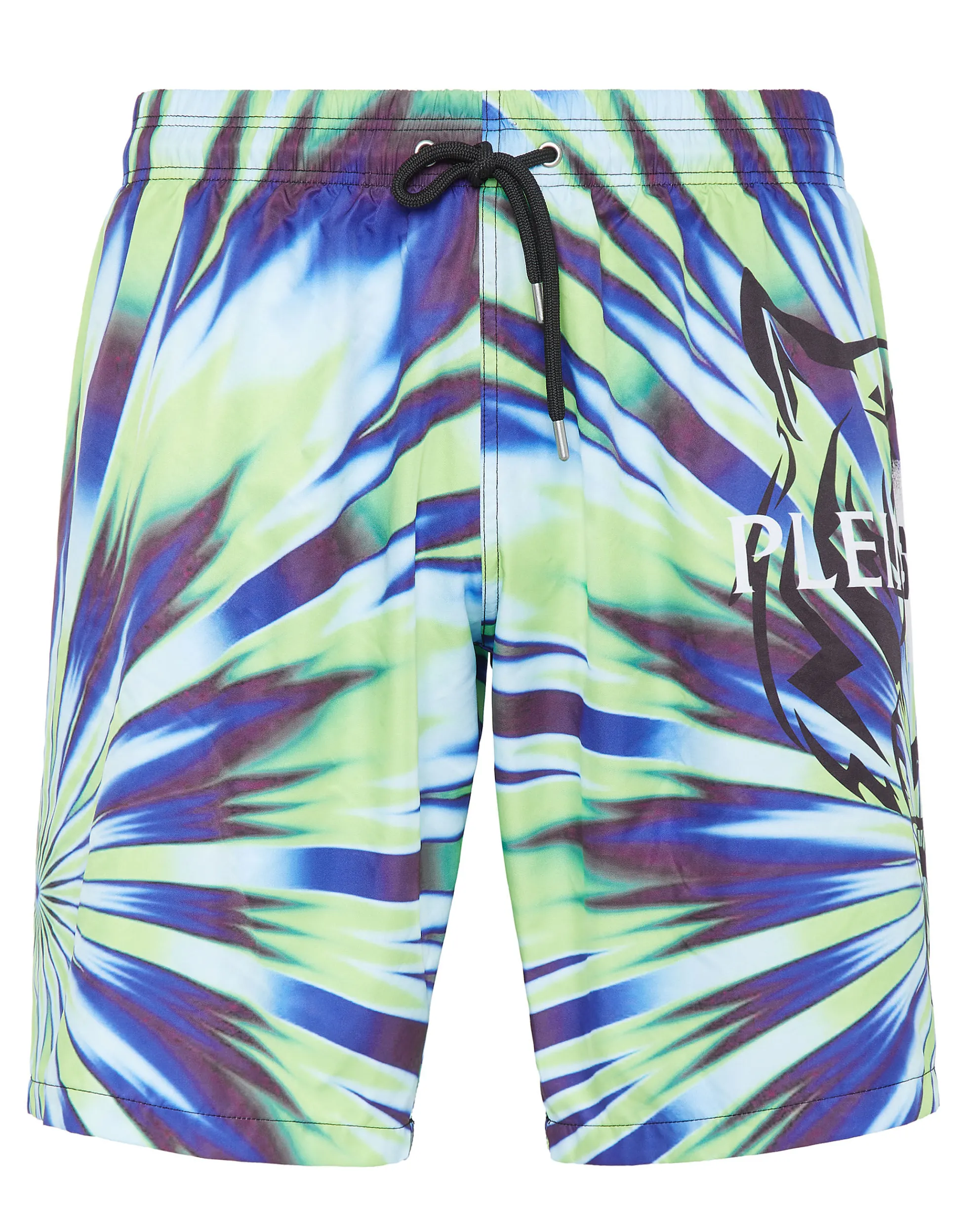 Men Plein Sport Tie-Dye Swim-Trunks Tiger