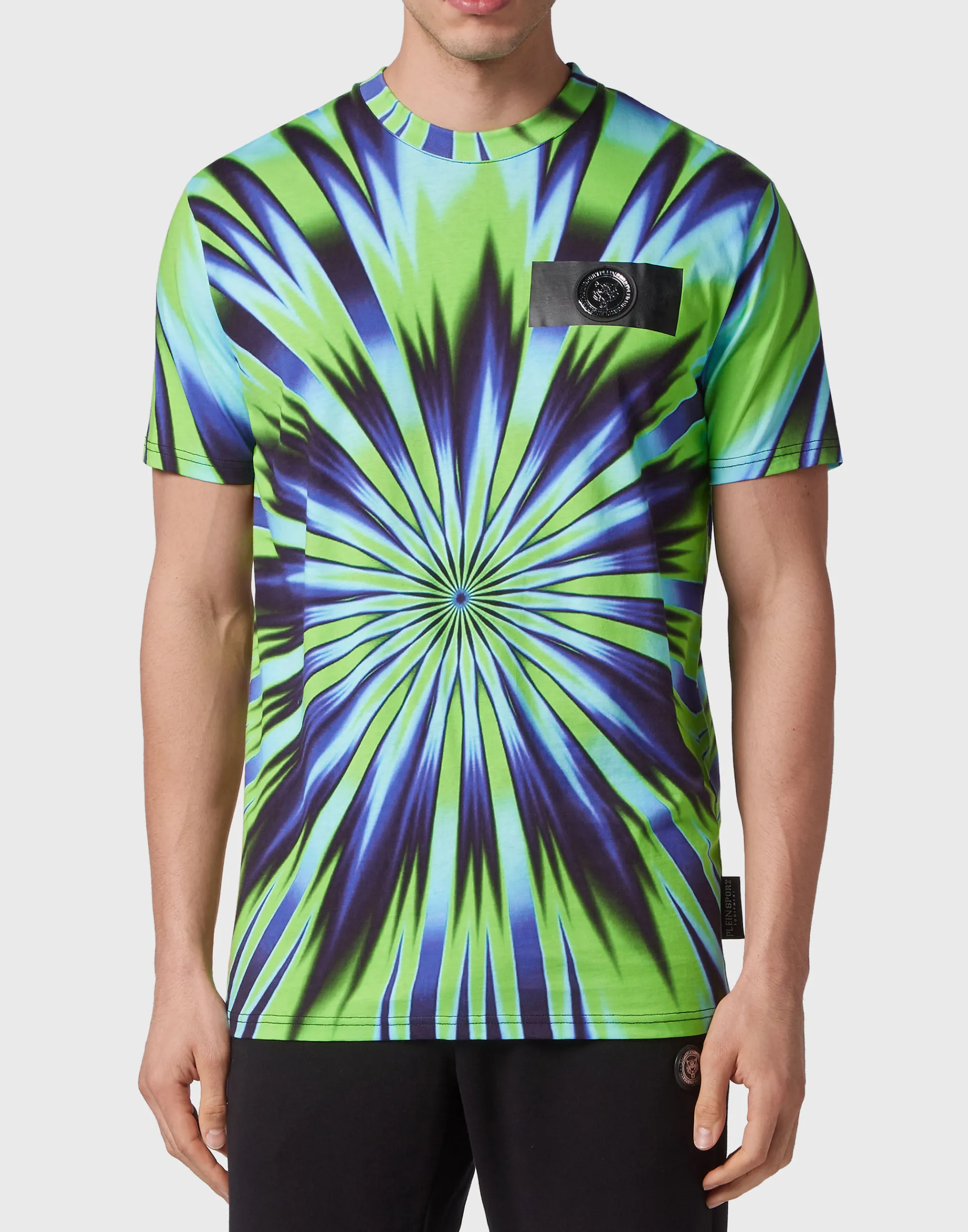 Men Plein Sport Tie-Dye T-Shirt Round Neck Ss