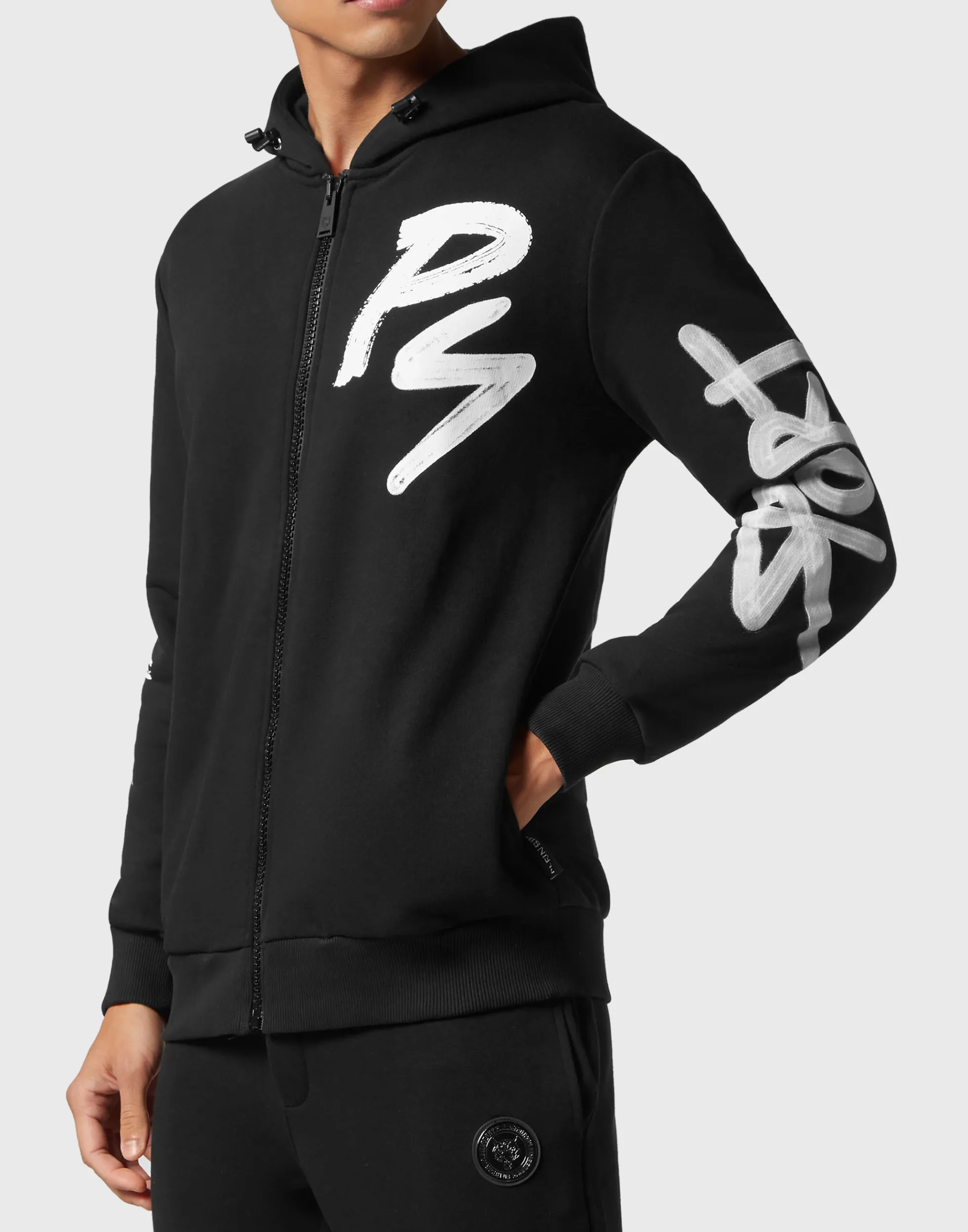 Men Plein Sport Tracksuit: Hoodie+Jogging Pants Stencil Tiger Street Fighter