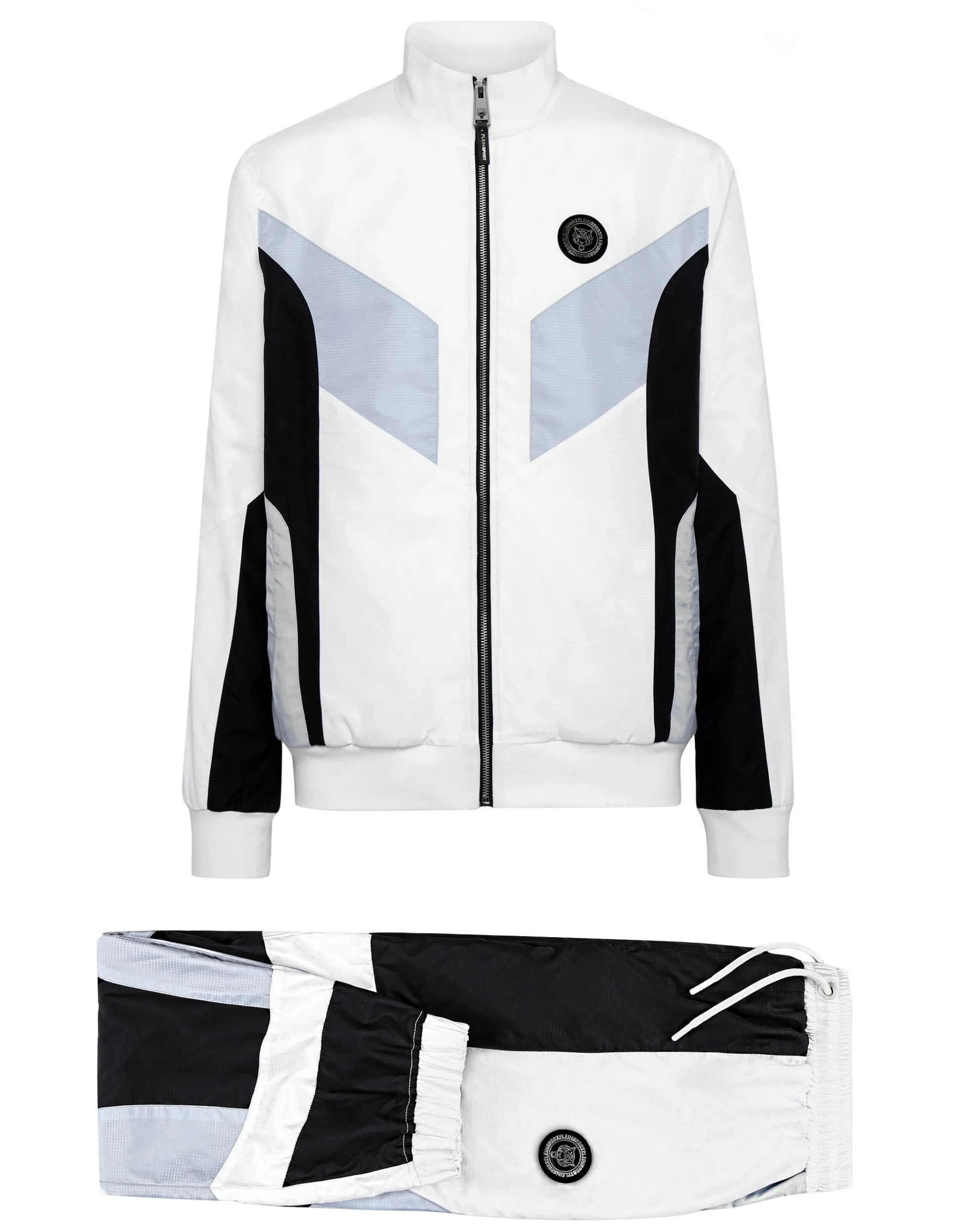 Men Plein Sport Tracksuit: Zip-Up Jacket + Jogging Pants