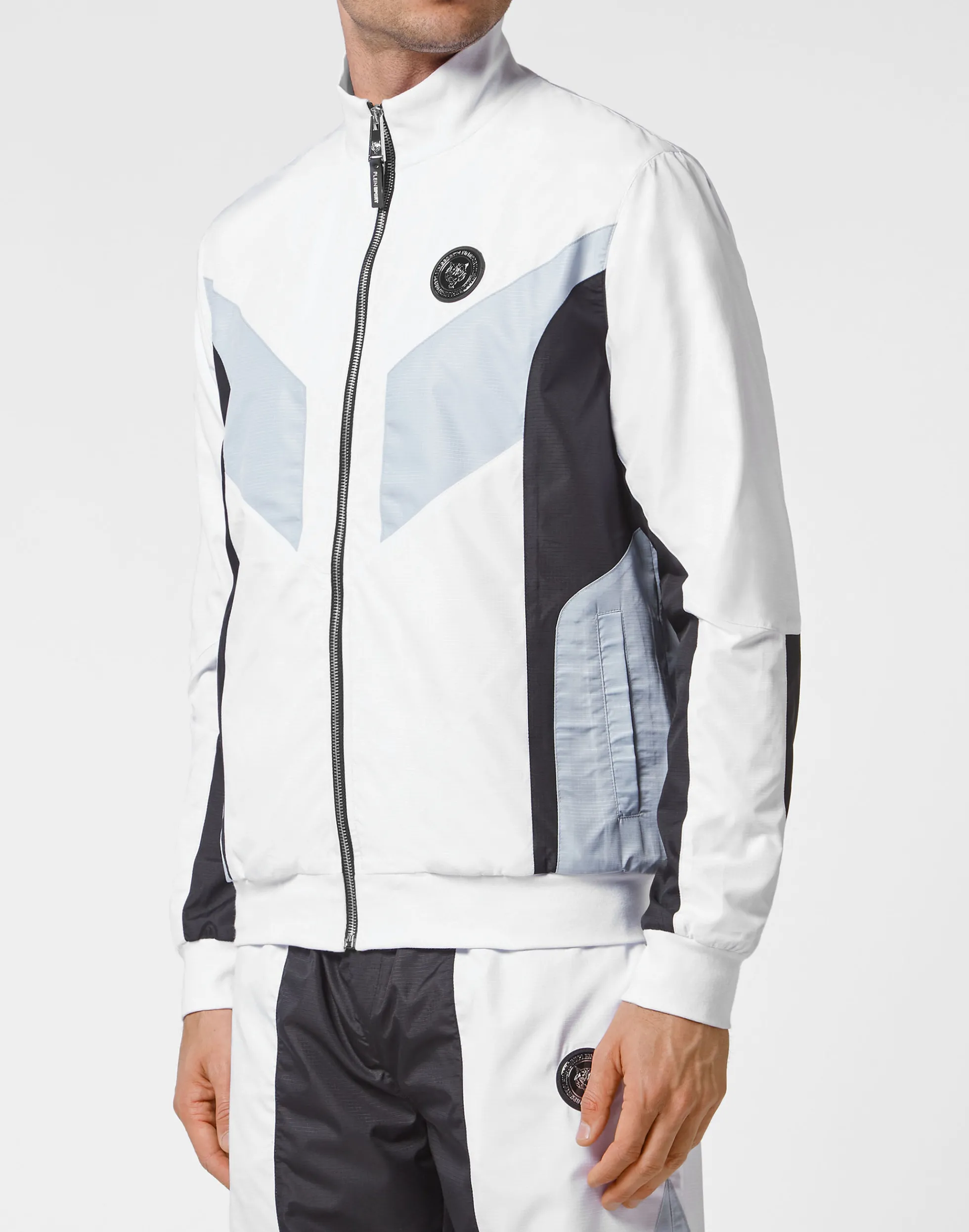 Men Plein Sport Tracksuit: Zip-Up Jacket + Jogging Pants