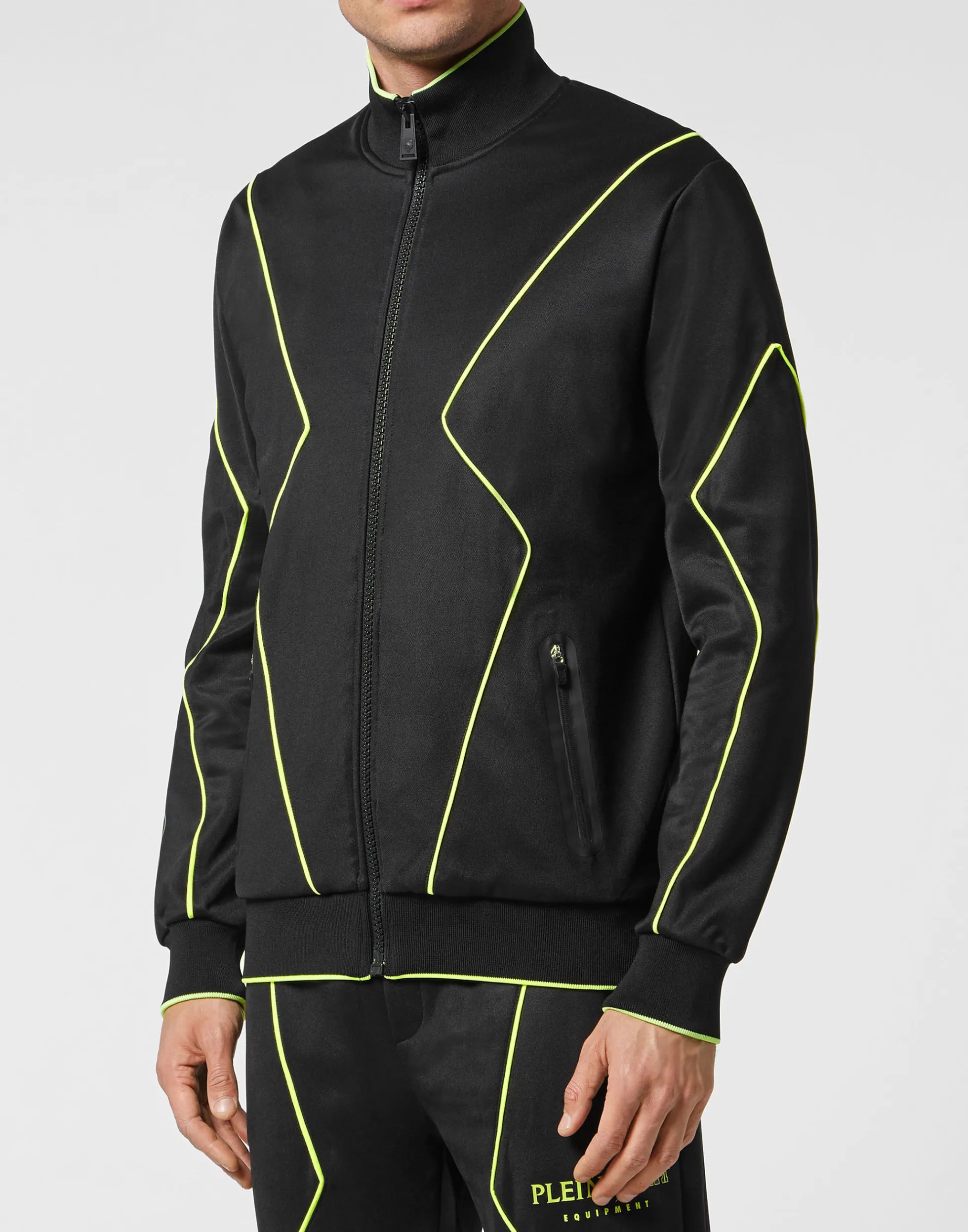 Men Plein Sport Tracksuit: Zip-Up Jacket + Jogging Pants