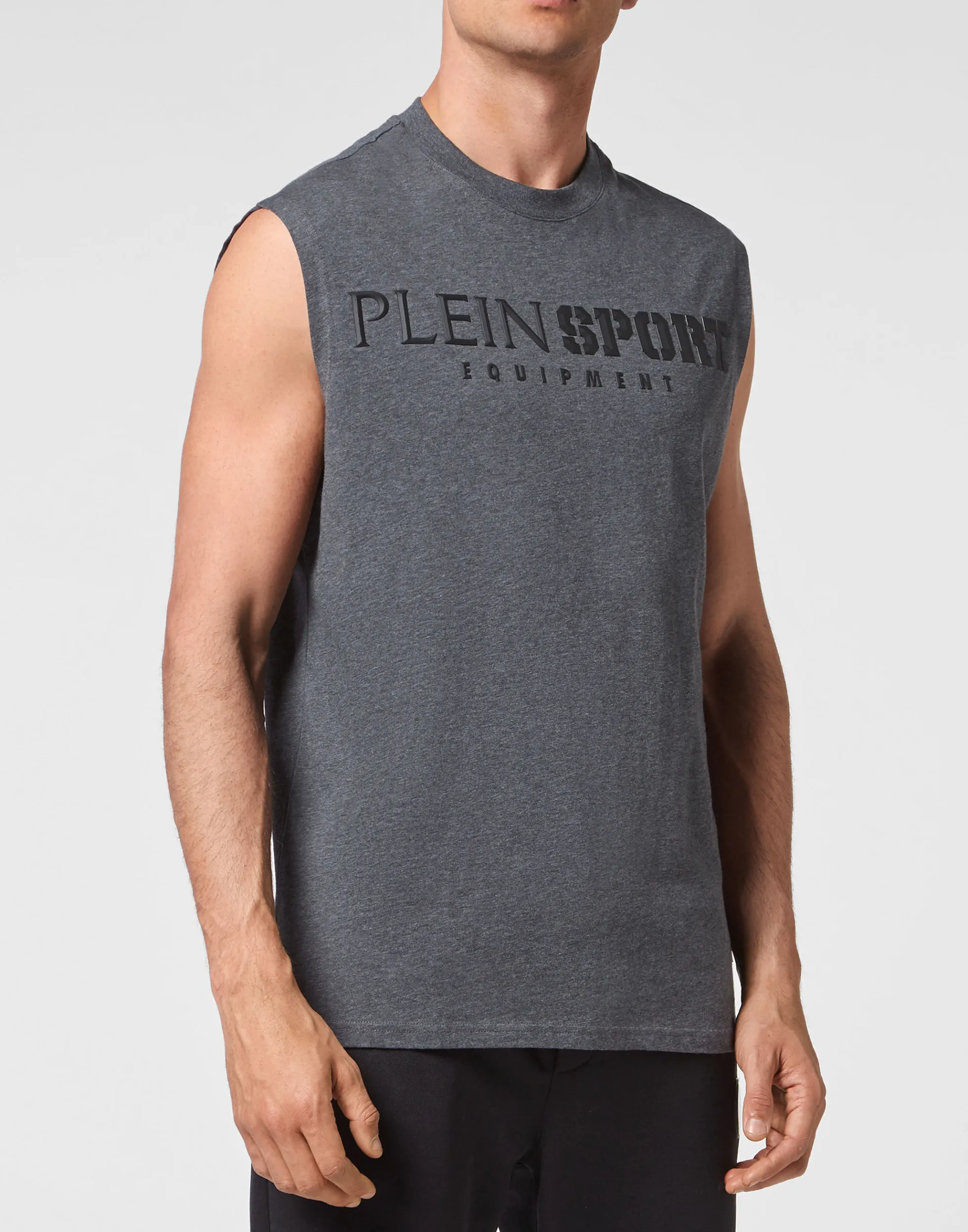 Men Plein Sport T-Shirt Round Neck Sleeveless Statement