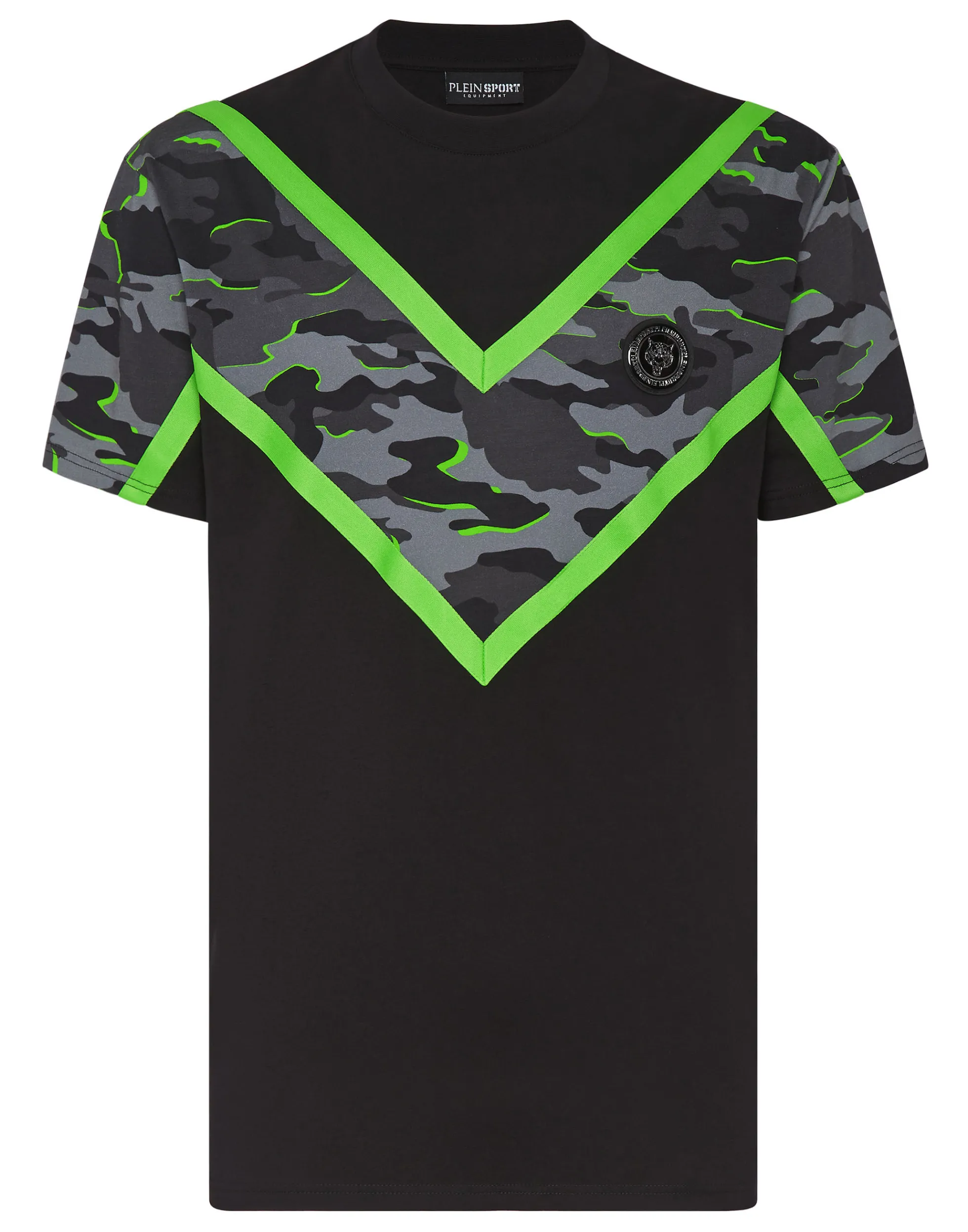 Men Plein Sport T-Shirt Round Neck Ss Neon Amazon Edition (Camouflage)