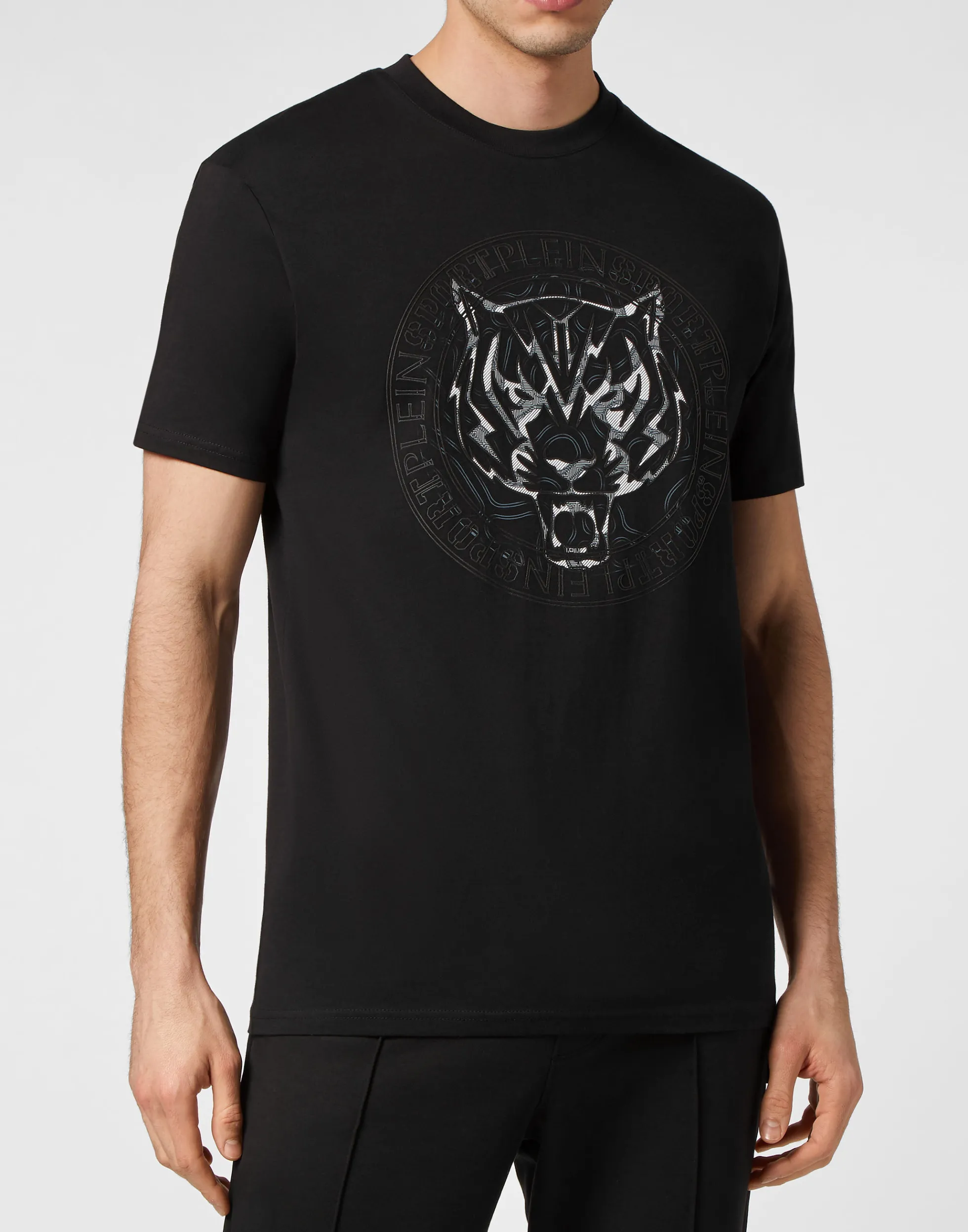 Men Plein Sport T-Shirt Round Neck Ss Tiger