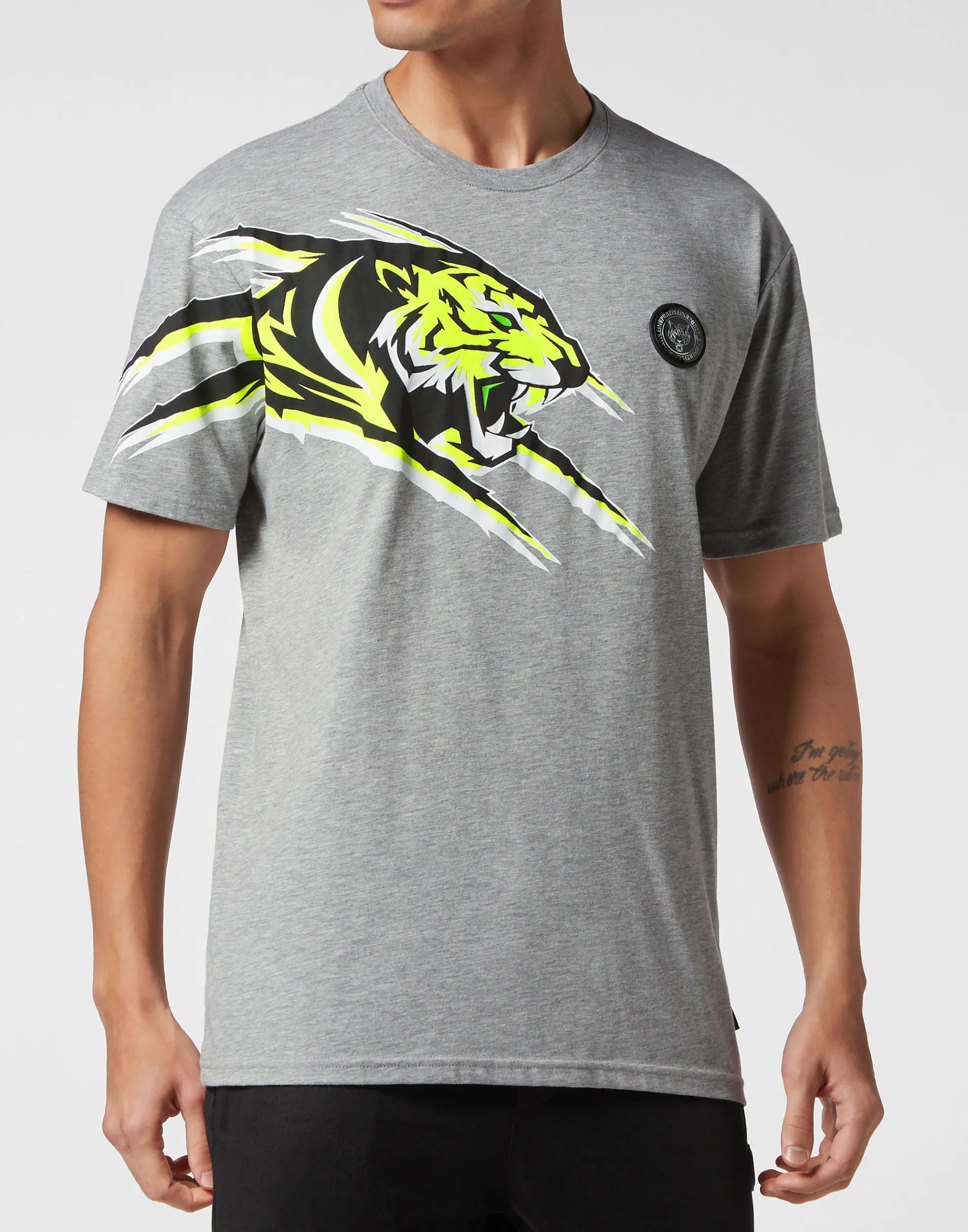 Men Plein Sport T-Shirt Round Neck Ss Tiger