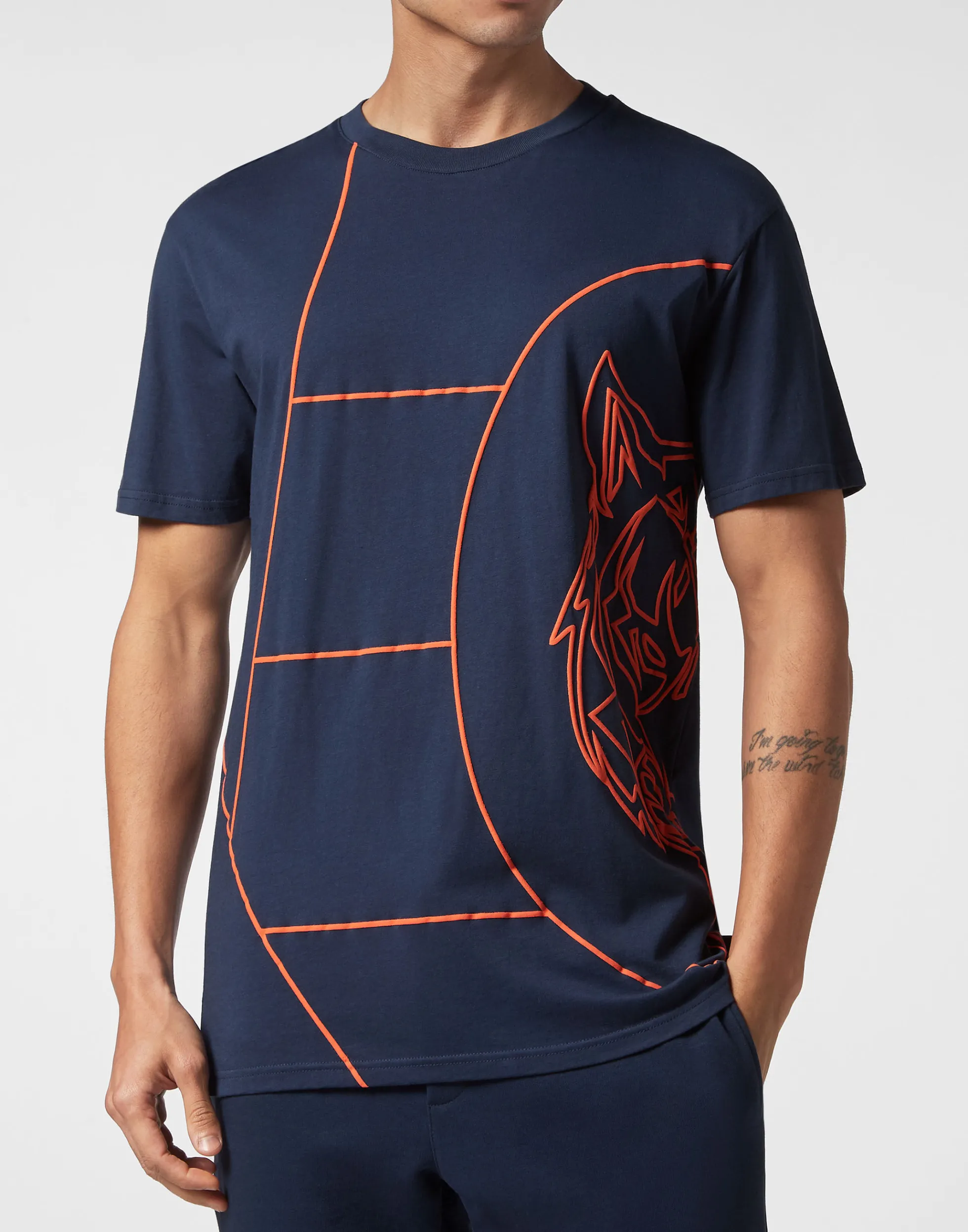 Men Plein Sport T-Shirt Round Neck Ss Tiger Court Edition