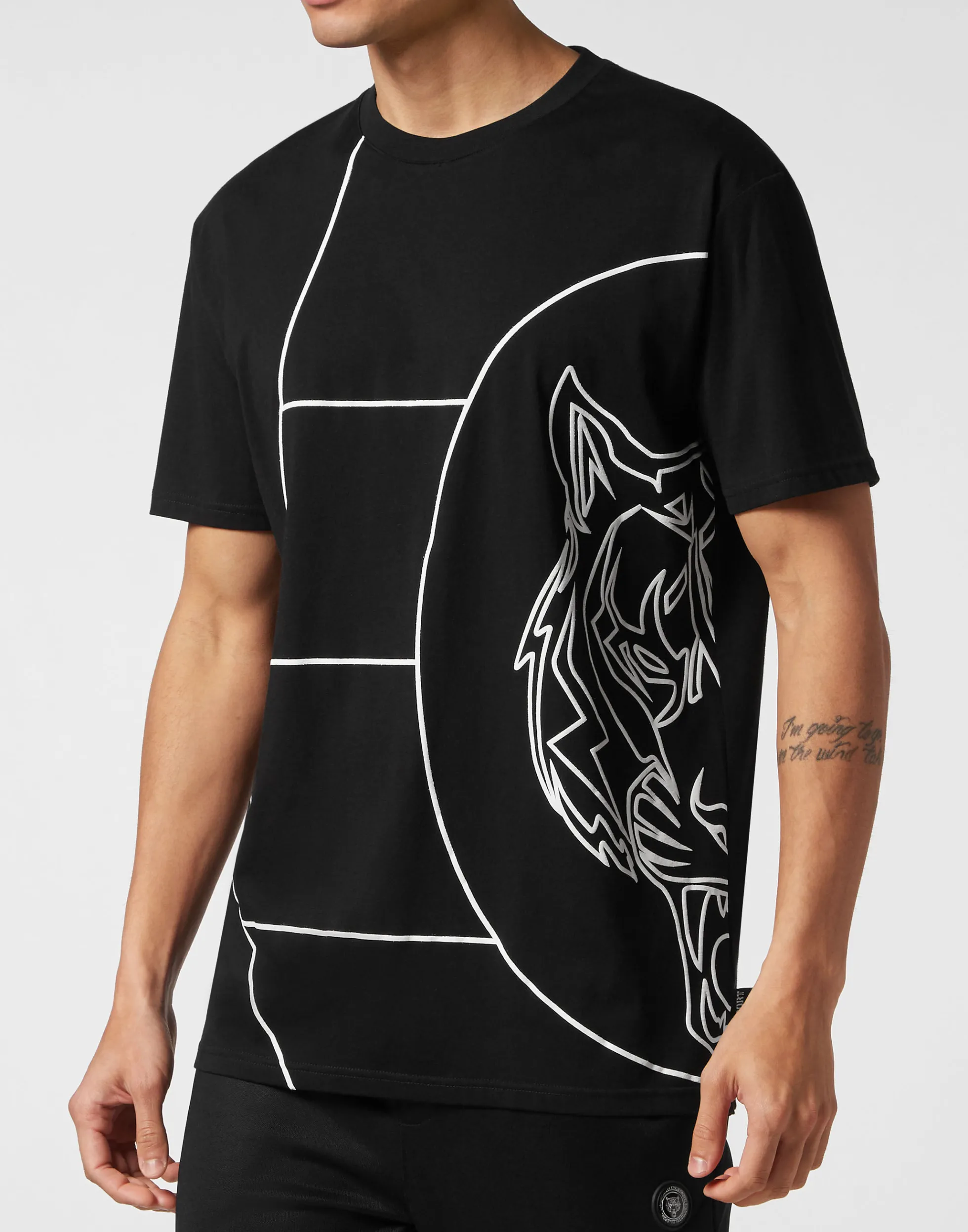 Men Plein Sport T-Shirt Round Neck Ss Tiger Court Edition