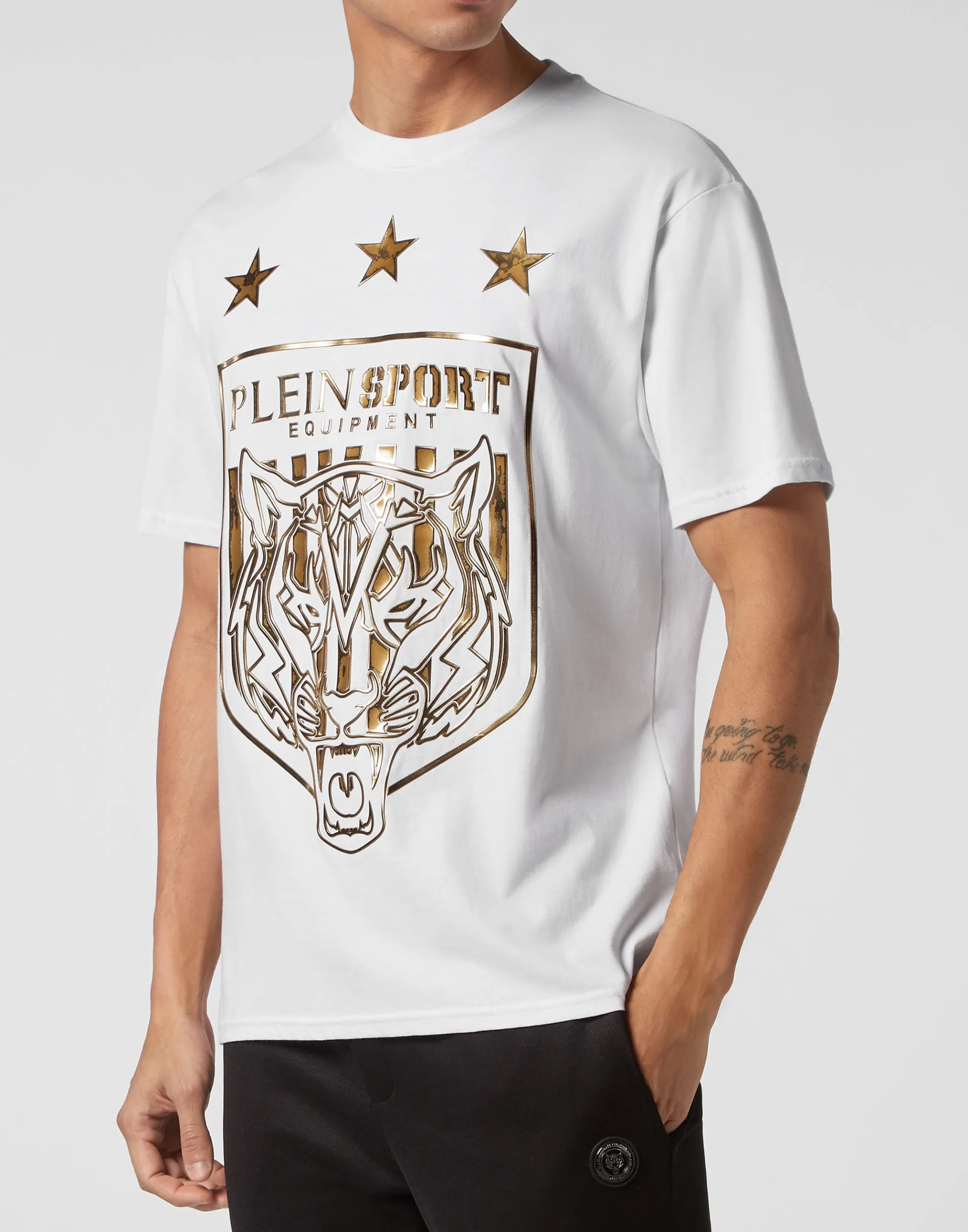 Men Plein Sport T-Shirt Round Neck Ss Tiger Crest Edition